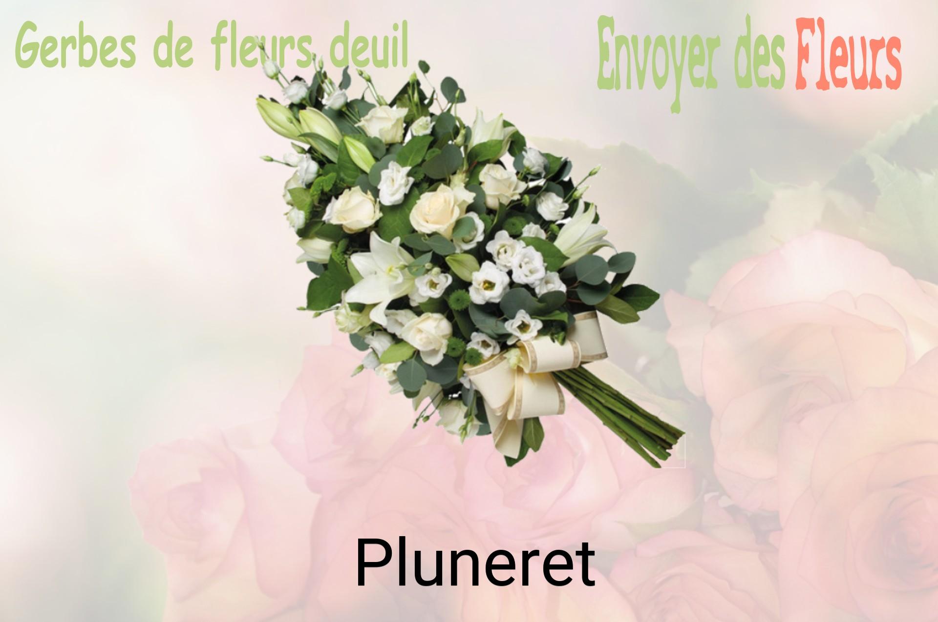Gerbe de fleurs de deuil livrée à Pluneret